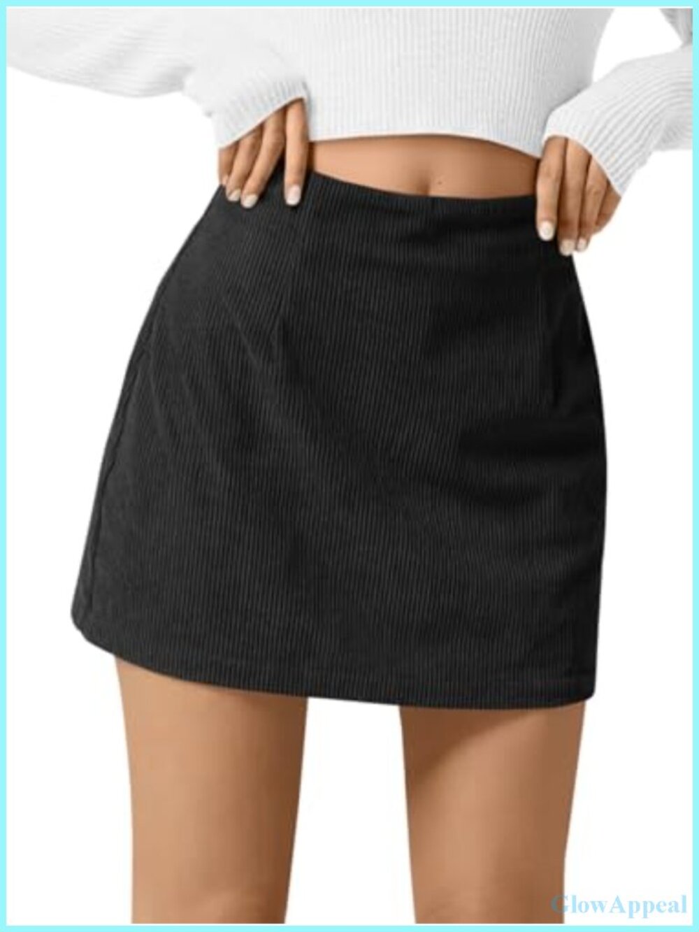 Womens Corduroy Mini Skirt High Waisted A-line Short Skirts Business Casual